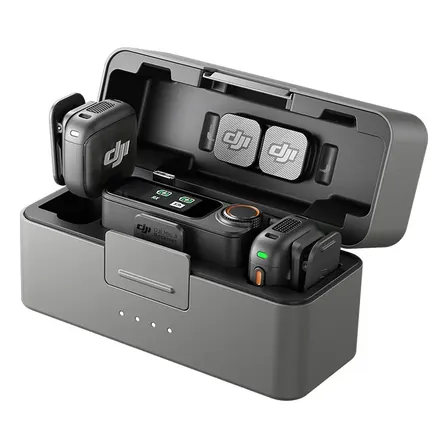 Microfone Dji Mic 3 (2 Tx Microfone + 1 Rx Receptor + 1 Case De Carregamento) Br - Dji138 Preto