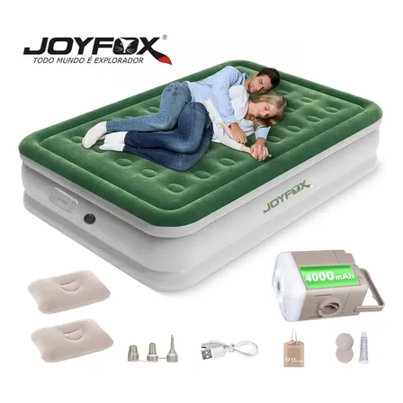 Colchão Inflável Queen Com Bomba Inflável Removível Dois Travesseiros Infláveis E Bolsa De Armazenamento 203*152*40cm Joyfox