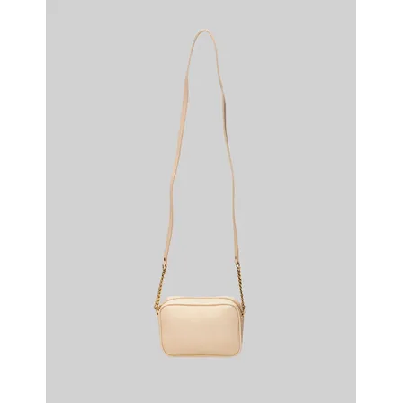 Bolsa Tiracolo Lisa Com Chaveiro E Barbicacho Anacapri Branco Ouro