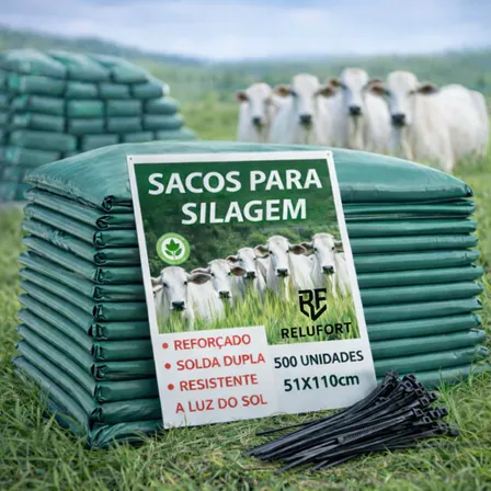 Sacos Para Silagem Verde 51 X 110cm 500un + 500 Abraçadeiras