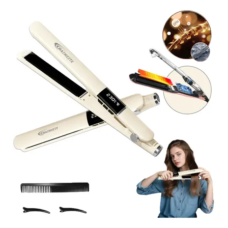 Chapinha Profissional Maimeite Prancha Nano Titânio 230°C Bivolt Bege