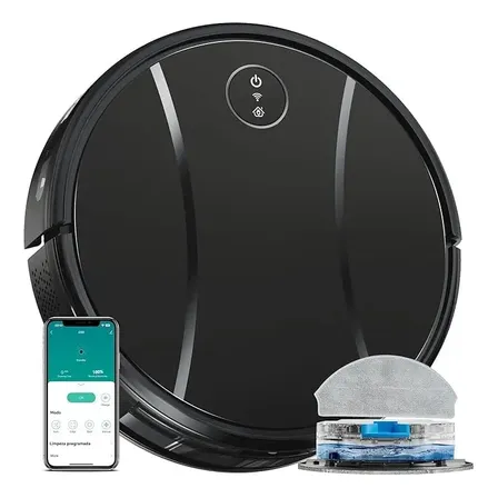 Tipdiy G90 Combinação Aspirador Robo Potente 4200pa Carregamento Automático Com App Preto 24v