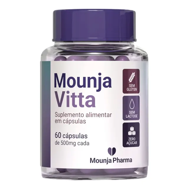Inibidor De Apetite Mounjavitta Suplemento Natural - 60 Cápsulas Sem Sabor