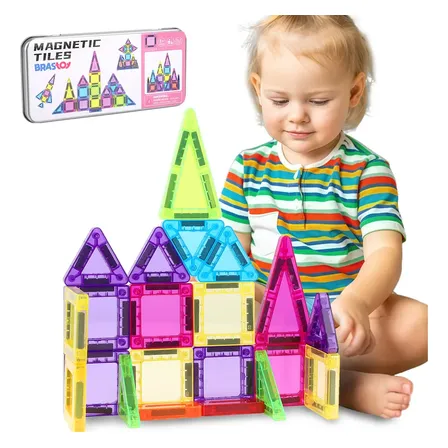 Brastoy Mini Blocos De Montar Magnéticos Brinquedo 38 Peças Brinquedo Educativo E Interativo