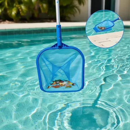 Peneira Pá Para Piscinas Nylon Grande Cata Folha Spa Rede Fina Mor Alvenaria Fundo Resistente Areia Pó Inseto Sujeira Objeto Pra Limpeza Inflável Intex Plástica Igui Limpar Fibra Vinil VMD Homecenter