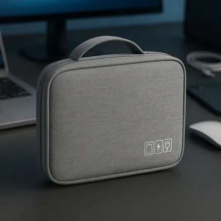 Bolsa Organizadora Estojo Cabos Acessórios Eletrônicos Grande Cinza Organizador Preto Eletrônico Fio Carregador Cor Fios Fone Armazenamento Porta Duplo Bolsinha Organizar Carregado Marca Bizcocho
