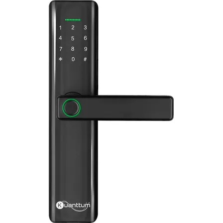 Fechadura Digital Biométrica Eletronica Touch Delta Kuanttum Preto Espelhado