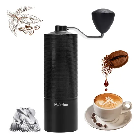 Icoffee Moedor De Café Manual C3s, Rebarba Cônica De Aço Inoxidável Cnc Preto