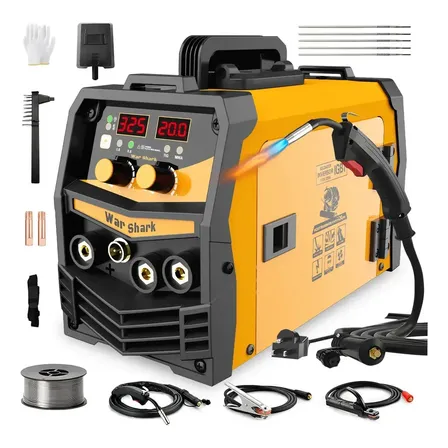 Máquina De Solda Inversora War Shark 325a 3 Em 1 Mig Tig Mma 127v/220v Amarelo