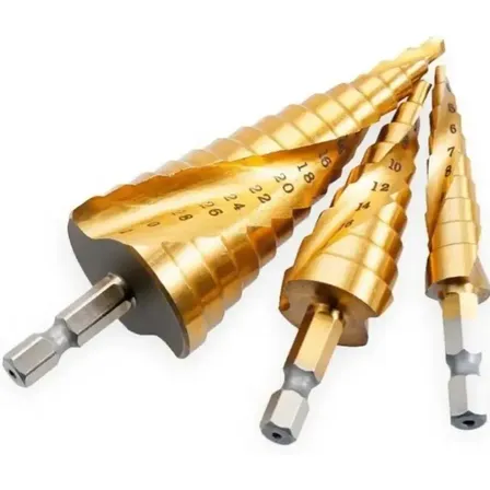 Jogo 3 Broca Escalonada Espiral Titanio 3-12 4-20 -32mm Marca MFL