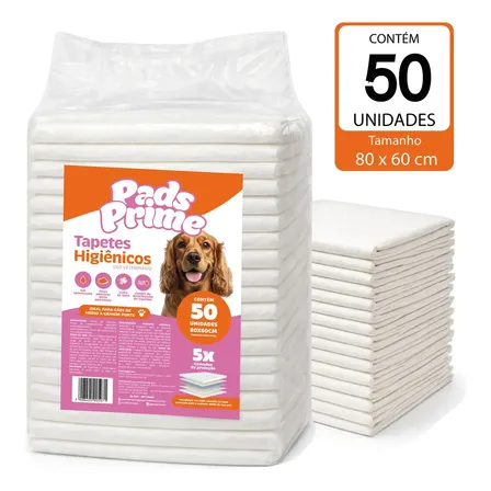 Tapete Higiênico Pet Cachorro Cães Pads Prime 80x60 50un