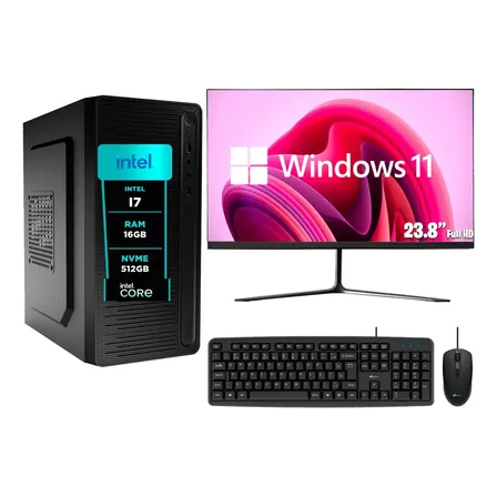 Computador Pc Completo Efacini, I7, 16gb, Monitor 23.8, 512 16 Gb