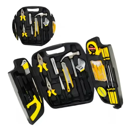 Kit De Ferramentas Domésticas 27 Peças Martelo Serra Chaves Preto