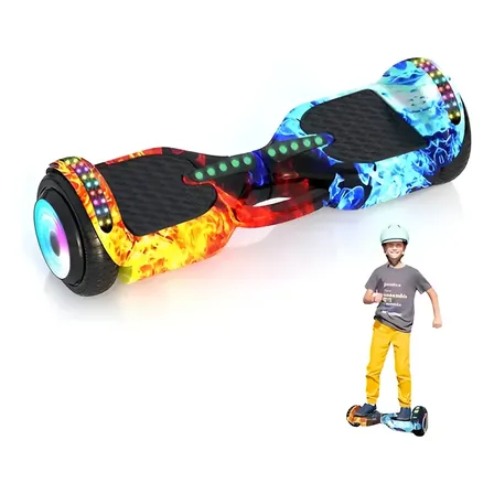 Hoverboard Skate Elétrico 6.5 Polegadas Com Led E Bluetooth Fogo E Gelo