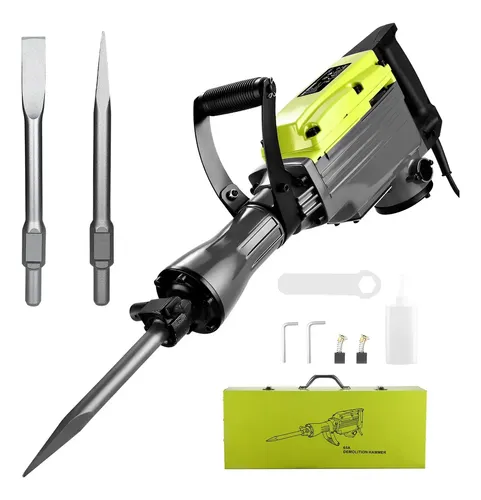 Martelete Rompedor Demolidor 1800w Profissional Força De Impacto Real 40j Motor De Cobre Puro 1400bpm Com Tanque De Óleo 127v Desoon Verde-claro