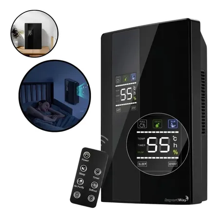 Desumidificador Antimofo Elétrico de Ar Portátil 2L Importway com Display LCD e Controle Remoto