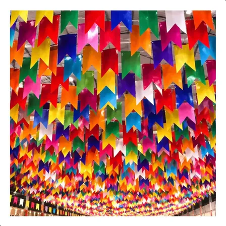 200 Metros Bandeirinhas Festa Junina Arraiá São João Bandeirolas Coloridas Para Decoração Interna Enfeite De Festa Junina E Arraiá Completo