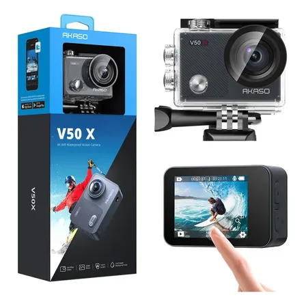 Câmera Ação Akaso V50x 4k Native Com Tela Touch Preto