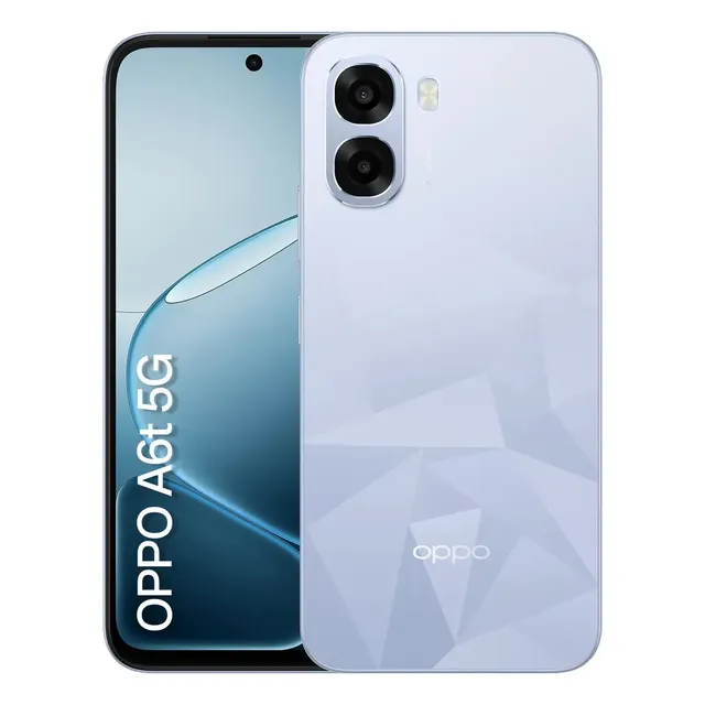 Smartphone Oppo A6t 5g 256gb, 24gb Ram (8gb + 16gb Virtual Ram), Bateria Gigante De 6500 Mah, Ai Câmera 50mp, Tela 120hz, Nfc, Ip64 - Azul Cristal