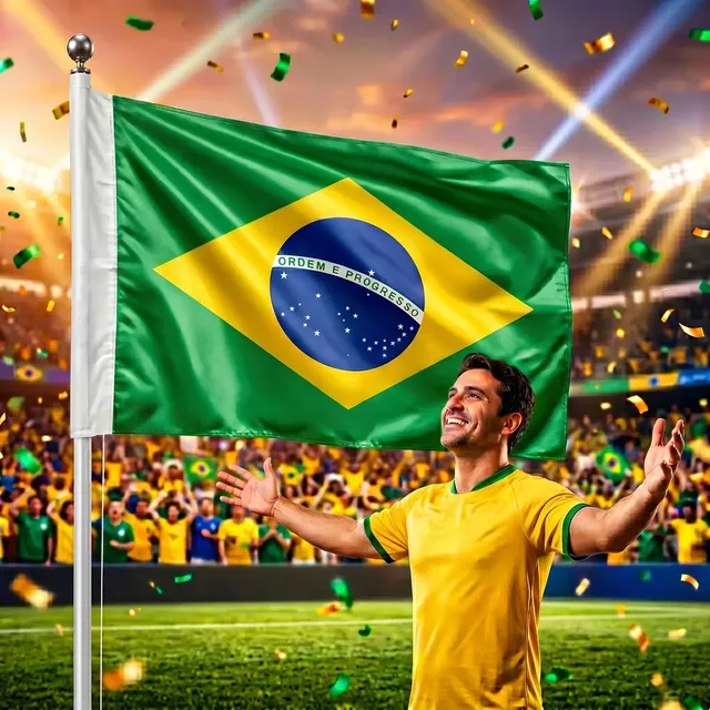 Bandeira do Brasil Grande 1.8 m x 2.7 m de Poliéster para Copa e Eventos