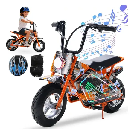 HONEYWHALE J2 Mini Moto Elétrica Infantil Moto Cross 36V 300W Aro 12 Laranja Para 8 a 14 Anos Até 65kg, 3 Velocidades Max 20km/h, Brinde Capacete e Protetores, Presente Meninos e Meninas