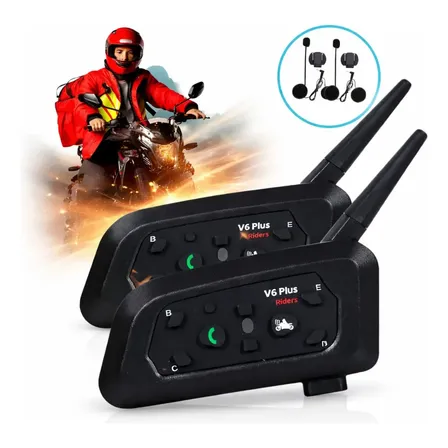 Par Intercomunicador Capacete Comunicador Moto V6 Bluetooth