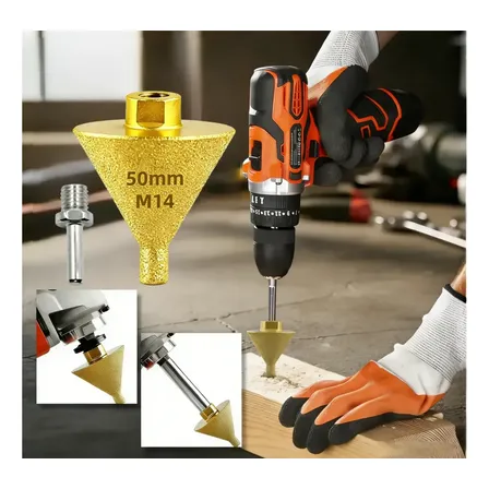 Broca Cônica Diamantada 50mm M14 para Chanfro em Porcelanato e Cerâmica