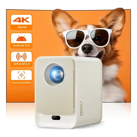 Projetor Inteligente AOC T6Plus-EU Full HD 1080p com Wi-Fi 6, Bluetooth e Android 12
