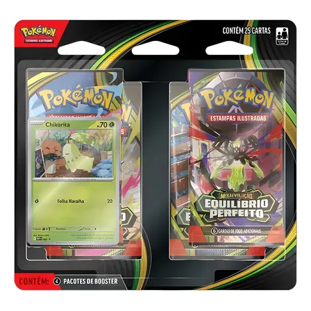 Cartas Pokémon Equilíbrio Perfeito Chikorita 25 Cards Copag