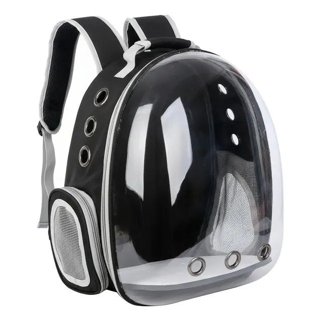 Bolsa Gato Cachorro Visor Transparente Mochila De Transporte Preta