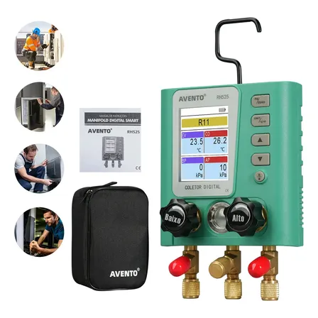 Manifold Digital Avento Para Ar Condicionado Hvac, Medidor De Pressão E Vácuo