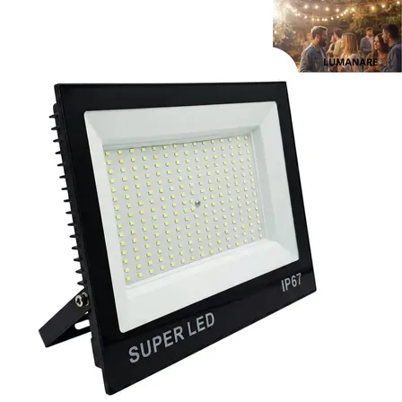 Refletor Led Holofote Grande 1000w Luz Branco-frio 6500k Resistente A Chuva Econômico Fácil De Instalar Carcaça Preta Ip67 Jardim Fachada Quintal 127/220v Preto