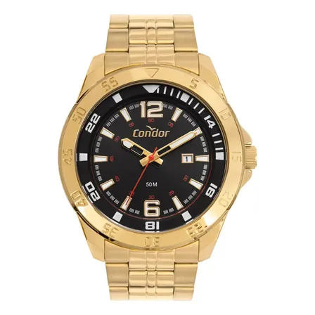 Kit Relógio Condor Masculino Dourado Co2115mwi/k4p Dourado Preto