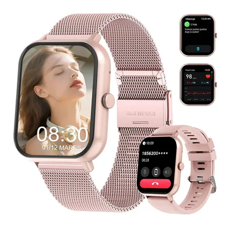 Smartwatch FoxBox BW0460 Rosa de 1.83" com Chamadas Bluetooth e Monitoramento Cardíaco