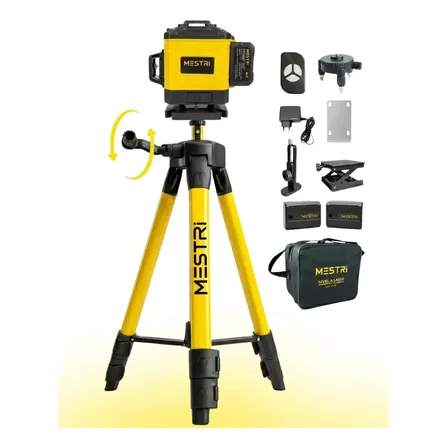 Kit Nível a Laser Verde 16 Linhas MESTRI M-16, Com Tripé Profissional e Maleta