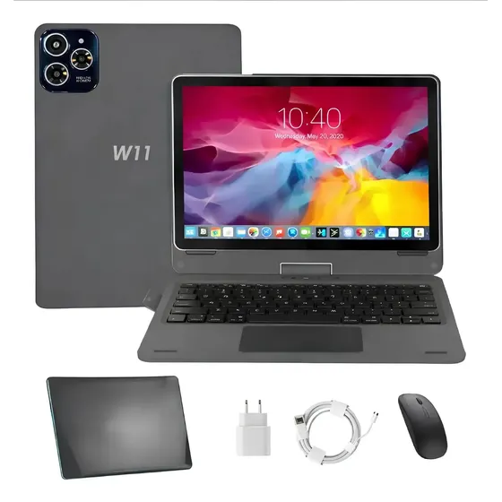 Notbook Android Tablet 10 Android 14 | Tela Rotacional 360° | 12gb Ram + 256gb | Estilo Notebook 2 Em 1 | Teclado E Mouse Inclusos