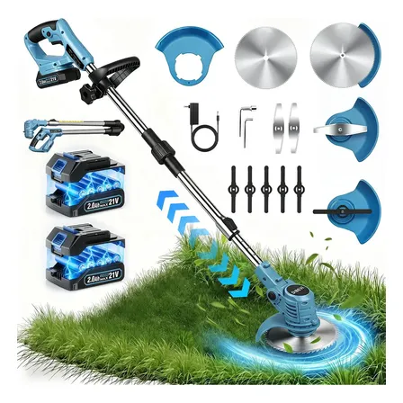Roçadeira C/Bateria 1000w Alta Potência Com Lâminas Dobevi Azul-aço