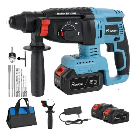 Martelete Perfurador Rompedor Sem Fio Brushless Sds Plus A Bateria 21v E Maleta