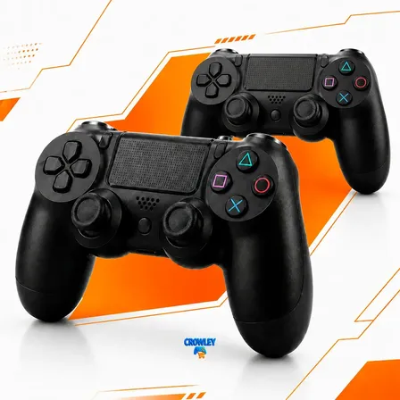 Kit 2 Controles Para Ps4 Sem Fio Bluetooth Videogame Tv Smart Pc Gamer Celular Dual Shock Joystick Manete - Crowley