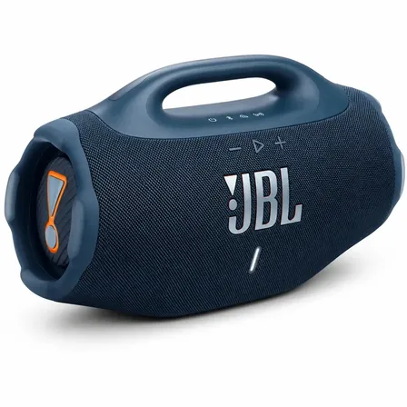 Caixa De Som Jbl Boombox 4 Bluetooth Som 210w Jbl Pro Ai Sound Boost Graves Personalizáveis Bateria De Até 34h Ip68 Áudio Lossless Azul 127/220v