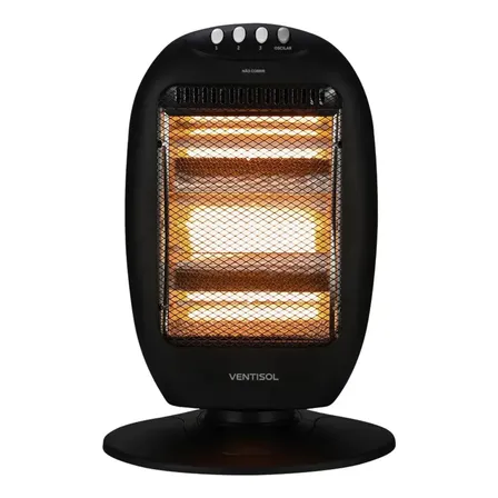 Aquecedor Halógeno Oscilante Ventisol Ah02i 1200w - 127v Preto