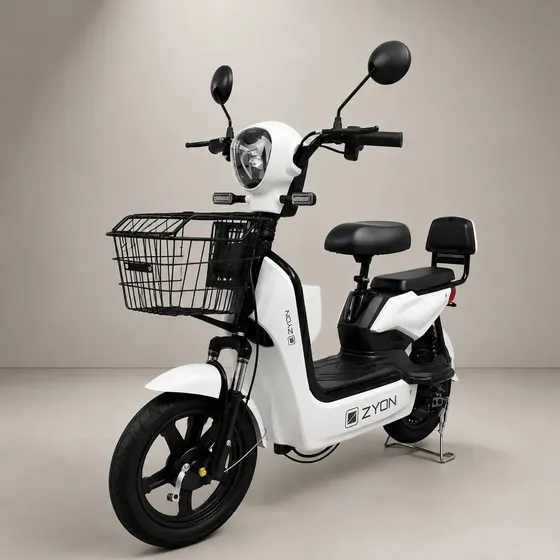 Scooter Bicicléta Elétrica 500w Sem Cnh Até 120kg Autonomia 20km Com Alarme Cesto Led E Painel Digital Completa E Confortavel Para Seu Lazer Ou Trabalho Atinge 32km/h Bateria Vrla 48v 12ah Cor Branca