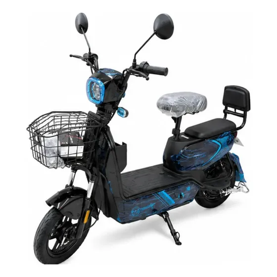 Bicicleta Eletrica Scooter Aro 14 Dropp Start 500w Pto/azul Preto/azul