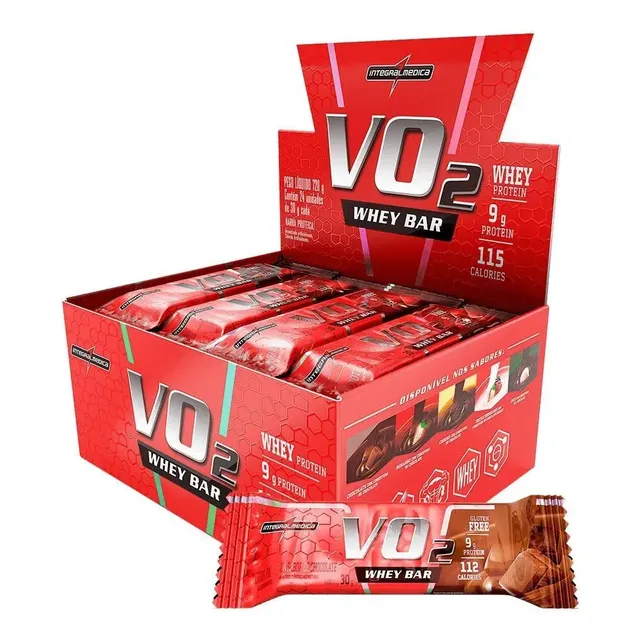 Barra De Proteina Vo2 Whey 12 Unidades - Integralmedica Sabor Cookies And Cream