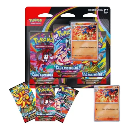 Blister Triplo Caos Ascendente Megaevolução Charmeleon Copag Pokémon Estampas Ilustradas Português