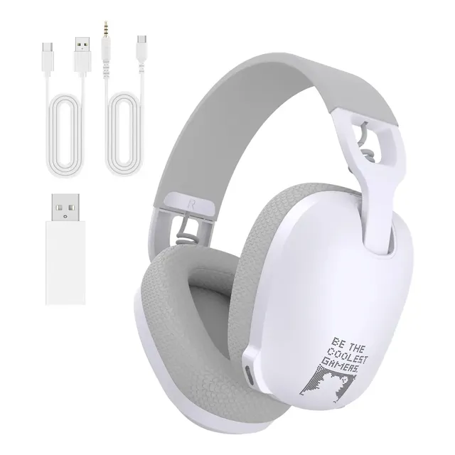 Headset Gamer Profissional Onikuma B2 Bluetooth, P3 Branco E Cinza