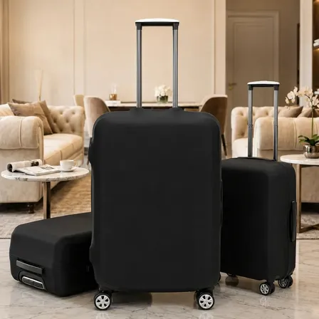 Capa Protetora Para Mala De Viagem Elástica Premium P Preta Antirrisco Lavável Resistente Bagagem