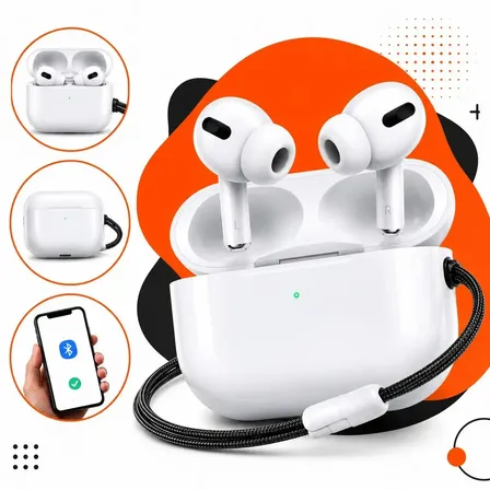 Fone de Ouvido Bluetooth Holdon Branco Sem Fio TWS com Cancelamento de Ruído