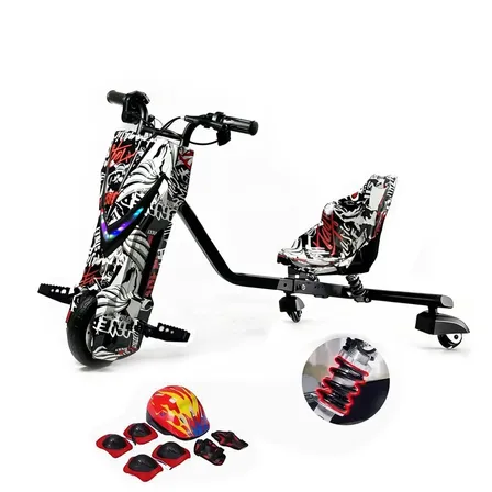 Grande Patinete Drift Infantill 250w Amortecedor Led Pirata