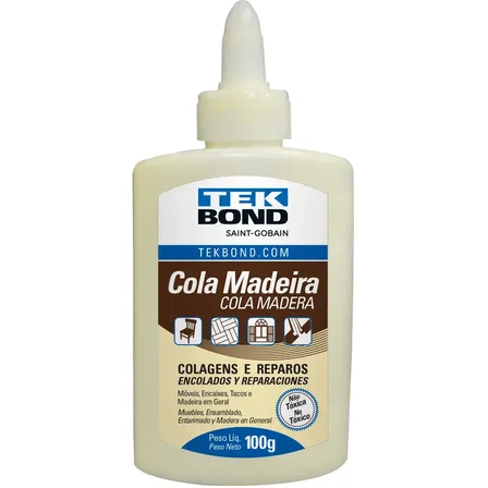 Cola Para Madeira Adesivo Pra Móveis Artesanato Tekbond 100gr Amarelada